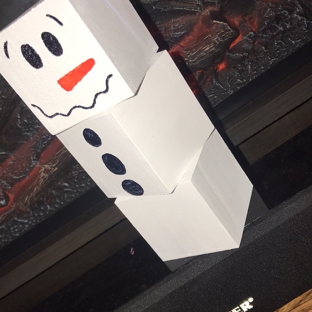 New Handmade Snowman 3 blocks 2 Faces CHRISTMAS - Picture 6 of 8